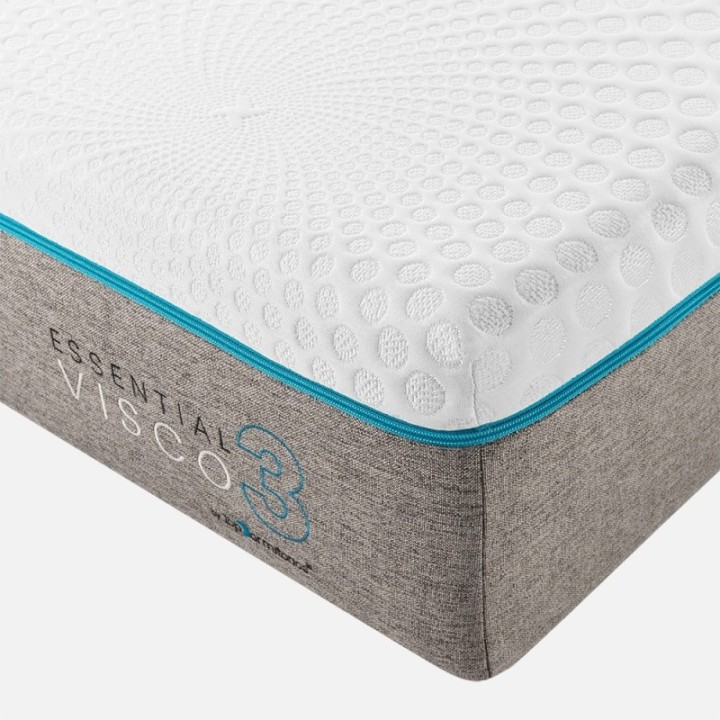COLCHÓN VISCO 3 + BASE TAPIZADA+ ALMOHADA