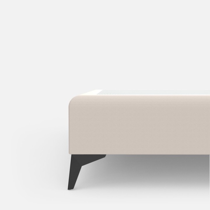 Cama Tapizada Diamond | Patas Negro Mate
