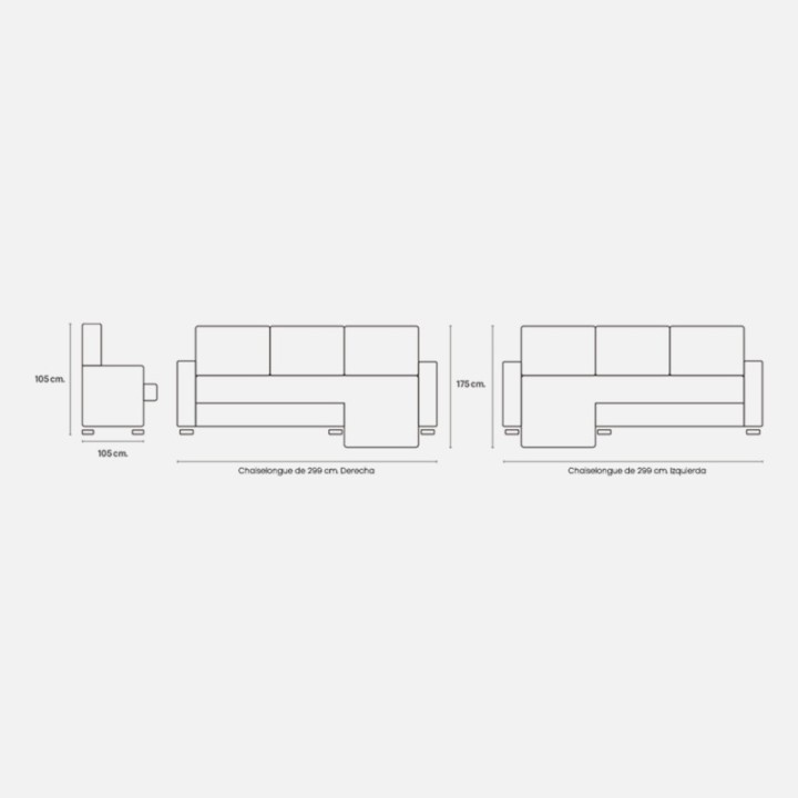 Sofá Chaiselongue Confort